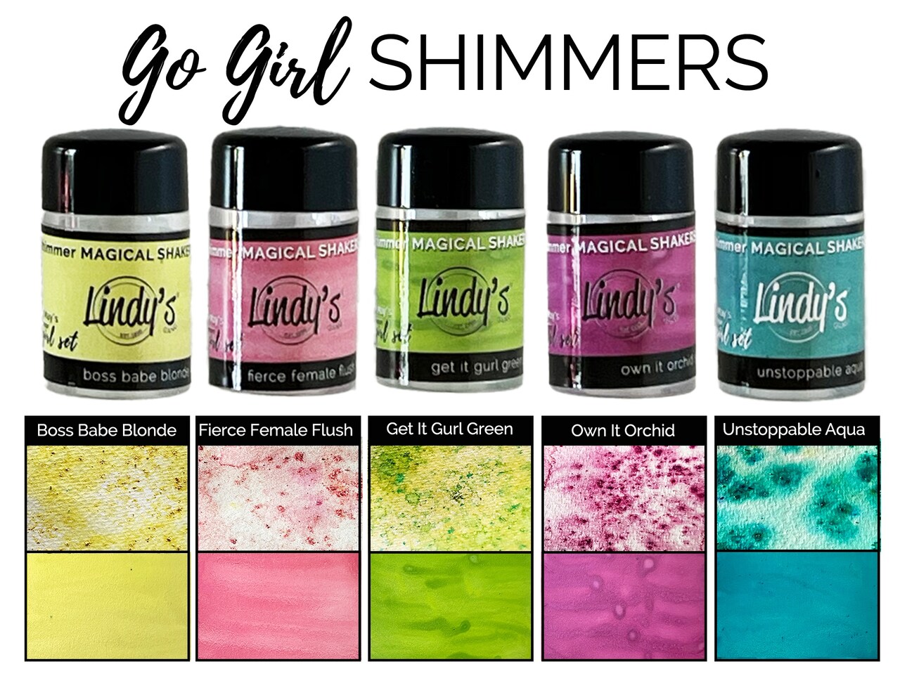 Lindy's Stamp Gang Magical Shaker 2.0 Set 5/Pkg-Go Girl Shimmers